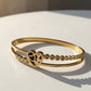 Crystal Heart Dual-Band Bangle – 18K Gold-Plated Stainless Steel Bracelet