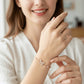 Dainty Double Butterfly Crystal Bracelet – Pearl Linked Chain & Cubic Zirconia Charm