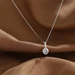 S925 Sterling Silver Solitaire Pendant Necklace – Minimalist Round Crystal for Women UAE