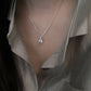 S925 Sterling Silver Solitaire Pendant Necklace – Minimalist Round Crystal for Women UAE