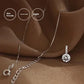 S925 Sterling Silver Solitaire Pendant Necklace – Minimalist Round Crystal for Women UAE